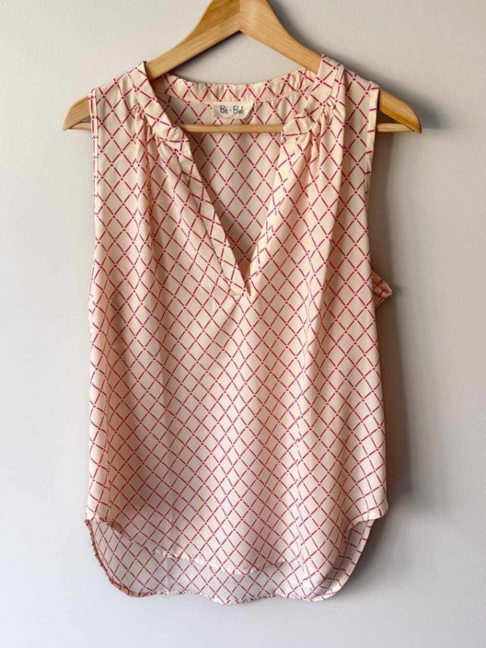 NWOT Boutique Women’s Blush Pink Patterned Sleeveless Tank